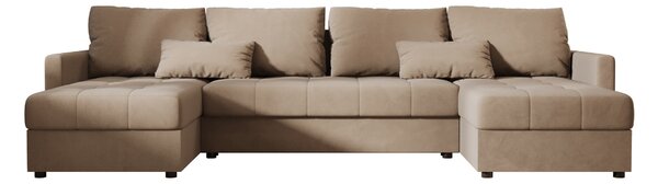 VENORIA U alakú kihúzható ülőgarnitúra, 285x146 cm, bézs + 2 párna INGYEN