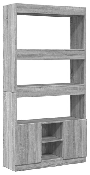 Szürke sonoma szerelt fa magasszekrény 92 x 33 x 180 cm