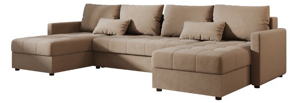 VENORIA U alakú kihúzható ülőgarnitúra, 285x146 cm, bézs + 2 párna INGYEN