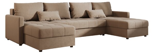 VENORIA U alakú kihúzható ülőgarnitúra, 285x146 cm, bézs + 2 párna INGYEN