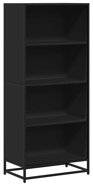Fekete szerelt fa könyvszekrény 60 x 35 x 139 cm