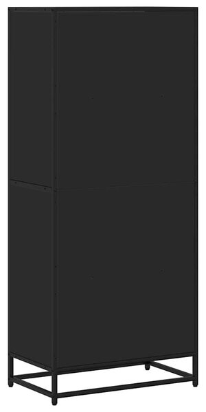 Fekete szerelt fa könyvszekrény 60 x 35 x 139 cm