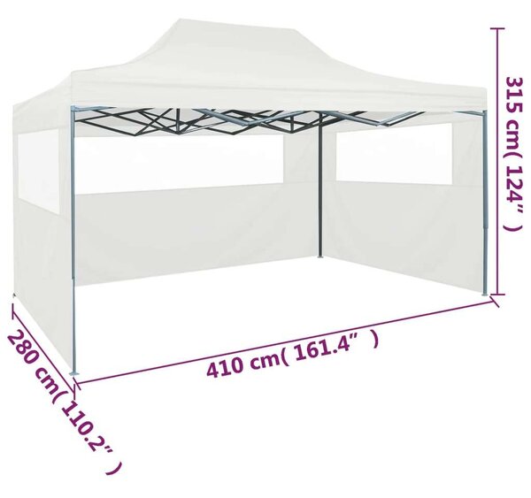 Acél Összecsukható Rendezvénysátor - 3x4m - Fehér