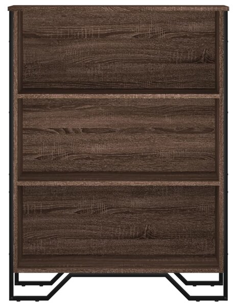 Barna tölgy színű szerelt fa könyvszekrény 80 x 31 x 106 cm