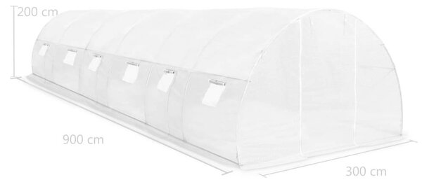 VidaXL Melegház - 27m² - Üvegház - 900x300x200cm