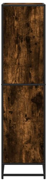 Füstös tölgy színű szerelt fa könyvszekrény 60 x 35 x 139 cm