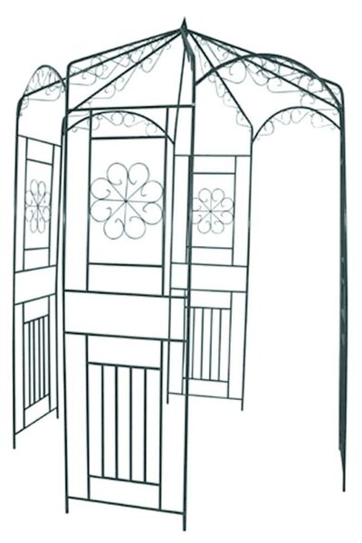 Kovácsoltvas Kerti Pavilon - Sötétzöld - 250x160 cm