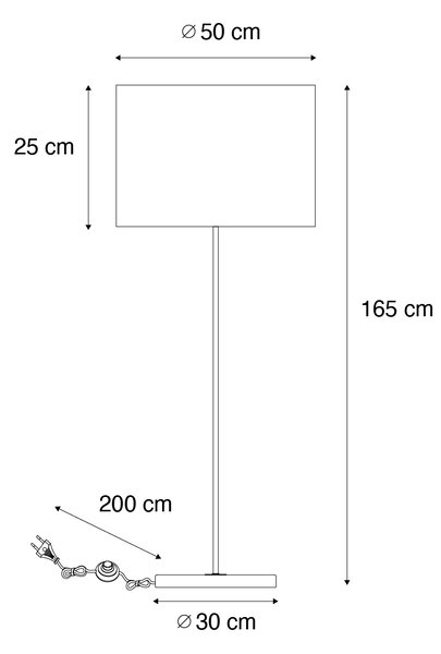Függőlámpa Fekete Taupe Színű Bársonyernyővel 50cm - Combi 1