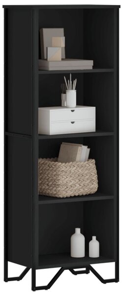 Fekete szerelt fa könyvszekrény 50 x 31 x 137,5 cm