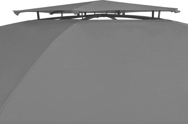 VidaXL Kerti Pavilon - Hatszögletű - Függönnyel - 360cm