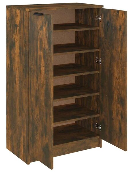 VidaXL Füstös Tölgy Cipőtartó Szekrény - Fa - 59x35x100 cm