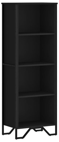 Fekete szerelt fa könyvszekrény 50 x 31 x 137,5 cm