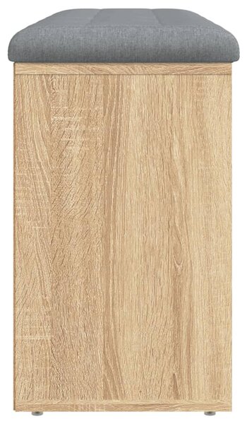 Sonoma tölgy színű szerelt fa cipőtároló pad 102 x 32 x 50 cm