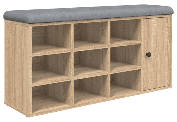 Sonoma tölgy színű szerelt fa cipőtároló pad 102 x 32 x 50 cm