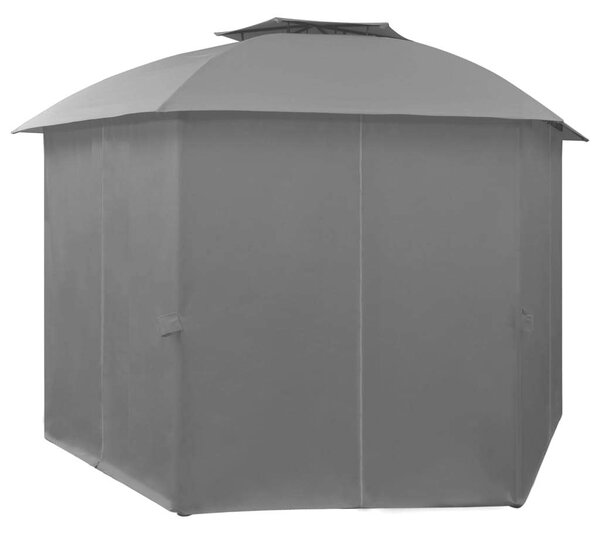 VidaXL Kerti Pavilon - Hatszögletű - Függönnyel - 360cm
