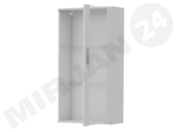 Vitrin Belario B2 (lefkas tölgy + fekete) (fehér LED világítás)