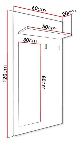 Akasztó panel Talbergia TN06 (fehér)