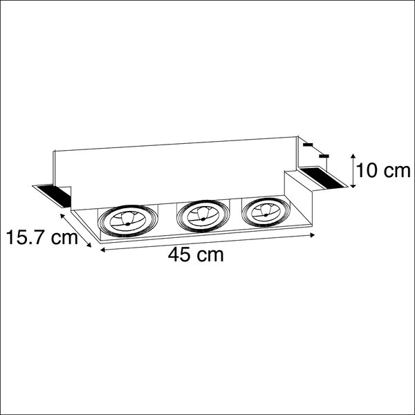 Beépített spotlámpa fehér AR111 Trimless 3-lámpás - Oneon