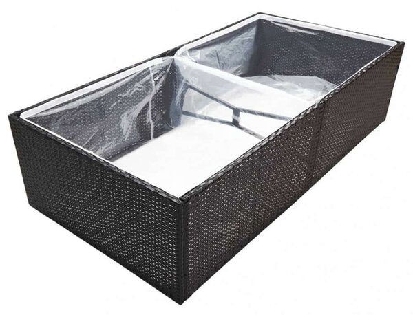 Kerti Ültetőláda - Polirattan - Fekete - 157x80x40cm