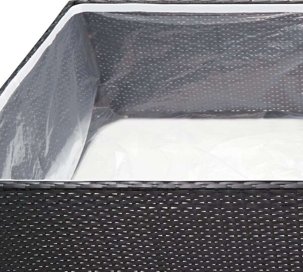 Kerti Ültetőláda - Polirattan - Fekete - 157x80x40cm