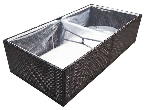 Kerti Ültetőláda - Polirattan - Fekete - 157x80x40cm