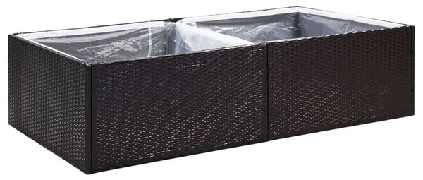 Kerti Ültetőláda - Polirattan - Fekete - 157x80x40cm
