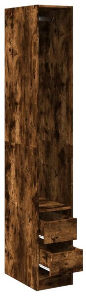 Füstös tölgy színű szerelt fa ruhásszekrény 30 x 50 x 200 cm