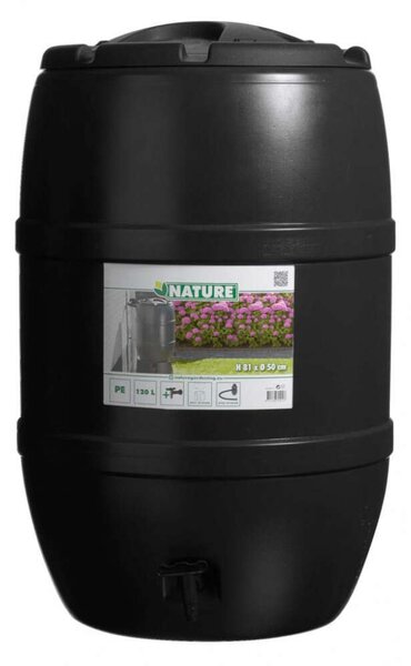 Nature fekete esővízgyűjtő hordó 120 l 51 x 81 cm