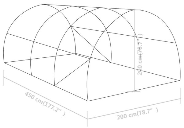 Nagykerti Melegház - 9 m² - 4,5 x 2 x 2 m