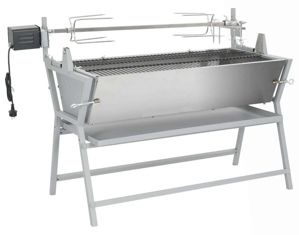 Elektromos Forgó Grill Nyárs - Rozsdamentes Acél - 132x55x98cm