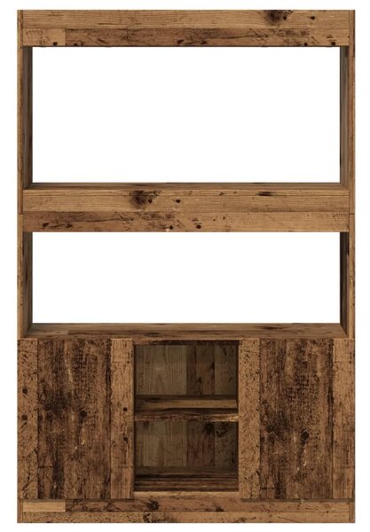 Antik fa színű szerelt fa magasszekrény 92 x 33 x 140 cm