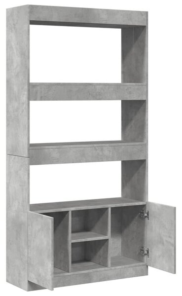 Betonszürke szerelt fa magasszekrény 92 x 33 x 180 cm