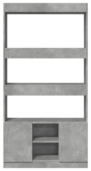 Betonszürke szerelt fa magasszekrény 92 x 33 x 180 cm