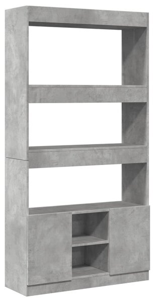 Betonszürke szerelt fa magasszekrény 92 x 33 x 180 cm