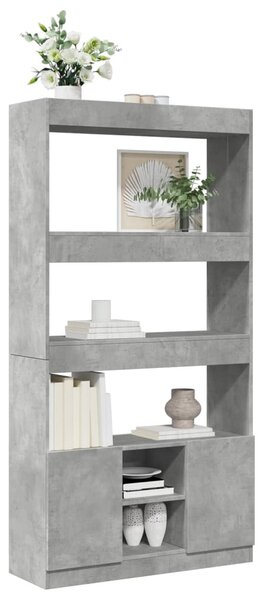 Betonszürke szerelt fa magasszekrény 92 x 33 x 180 cm