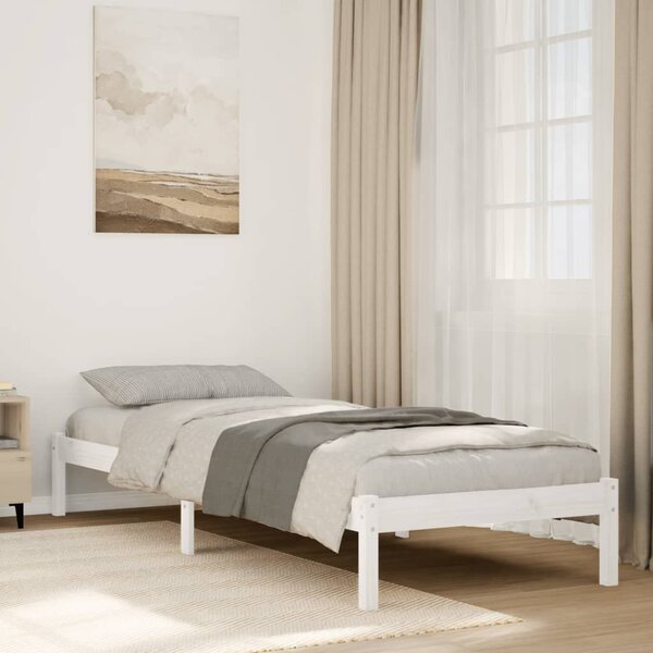 VidaXL fehér tömör fenyő extra hosszú ágykeret matrac nélkül 80x210 cm