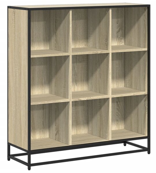 Sonoma tölgy szerelt fa és fém könyvszekrény 97,5x33x107,5 cm