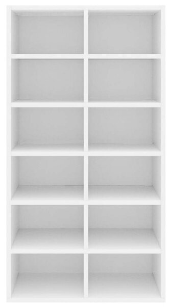 VidaXL 12 Polcos Cipőtartó - Fehér Fa - 54x34x100,5 cm