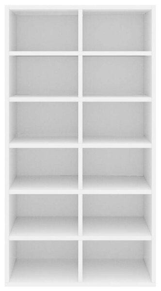 VidaXL 12 Polcos Cipőtartó - Fehér Fa - 54x34x100,5 cm