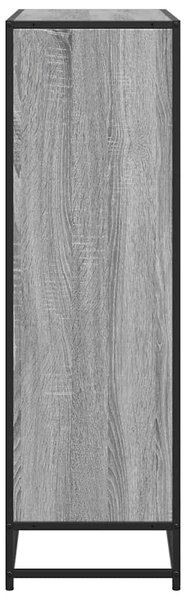Szürke sonoma szerelt fa és fém könyvszekrény 97,5x33x107,5 cm