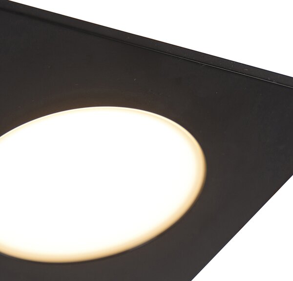 6 darabos modern süllyesztett spotlámpa szett fekete LED-del, 3 lépésben dimmelhető IP65 - Simply