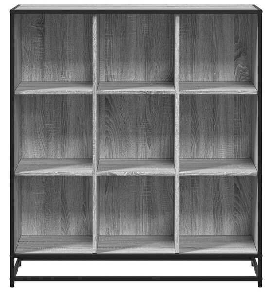 Szürke sonoma szerelt fa és fém könyvszekrény 97,5x33x107,5 cm