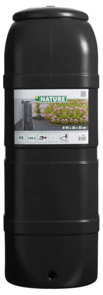 Nature fekete esővízgyűjtő hordó 100 l