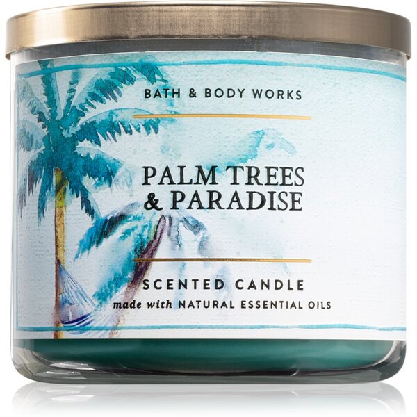 Bath & Body Works Palm Trees and Paradise illatos gyertya 411 g
