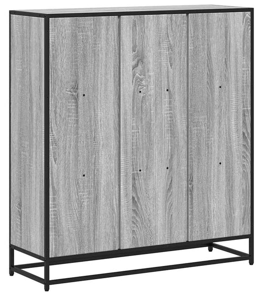 Szürke sonoma szerelt fa és fém könyvszekrény 97,5x33x107,5 cm
