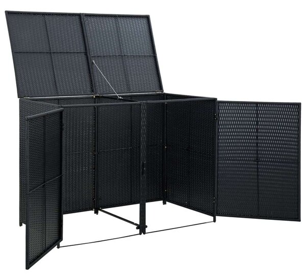 Kertre Kész - Dupla Kukatároló - PE Rattan - 148x80x111cm