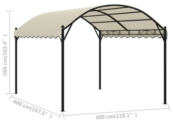 Kerti Pavilon - Árnyékoló - 4x3m - Krémszínű