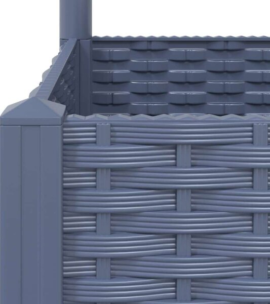 Sötétszürke pp rácsos kerti ültetőláda 120 x 120 x 121,5 cm