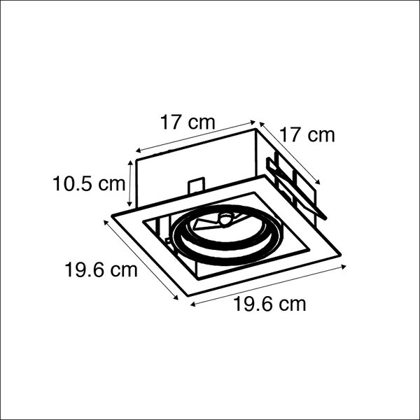 Süllyesztett spotlámpa acél G53 111mm állítható - Oneon