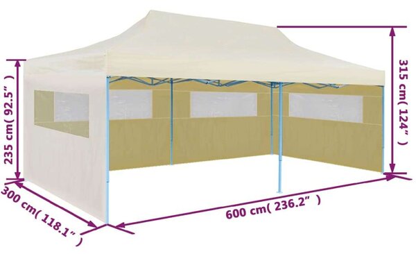 Blumfeldt - Összecsukható Pavilon - 3x6m - Krémszínű